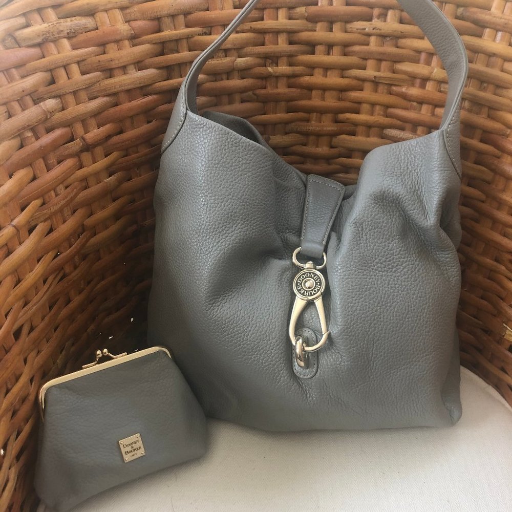 Dooney & Bourke Pebble Leather Logo Lock Hobo Set